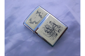 Zippo accendino REG SCRIMSHAW SHIP